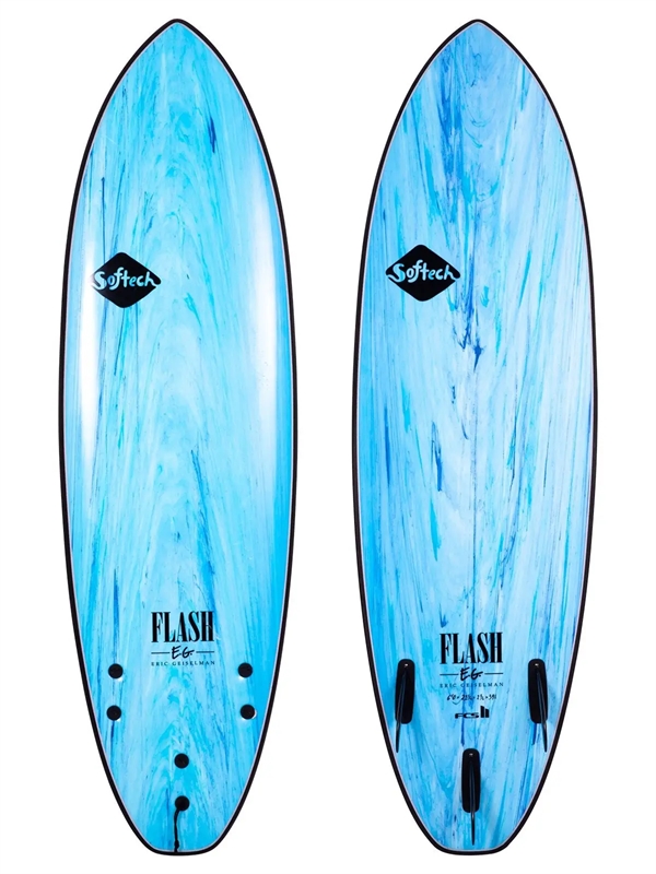 Softech Flash Eric Geiselmann FCS II Surfboard - Aqua Marble 7'0"